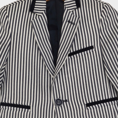 کت پسرانه راه راه سفید سرمه اى