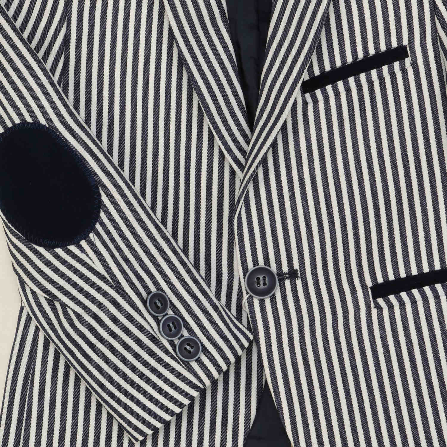 کت پسرانه راه راه سفید سرمه اى