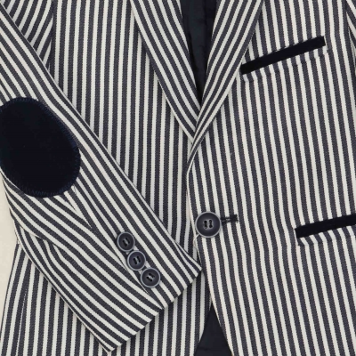 کت پسرانه راه راه سفید سرمه اى