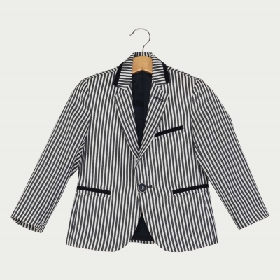 کت پسرانه راه راه سفید سرمه اى