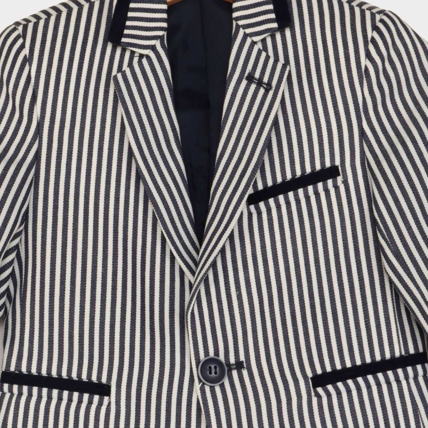 کت پسرانه راه راه سفید سرمه اى